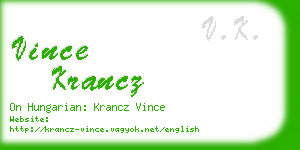 vince krancz business card